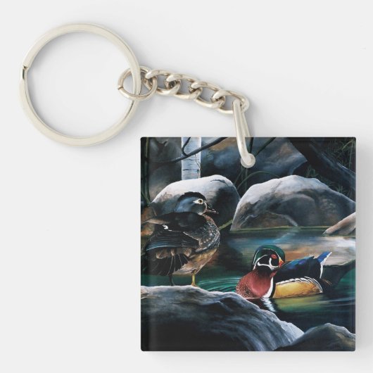 Porte-clés Bois Canards Étang (Devant)