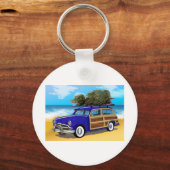 Porte-clés Bois de surf avec arbre de Noël (Recto)
