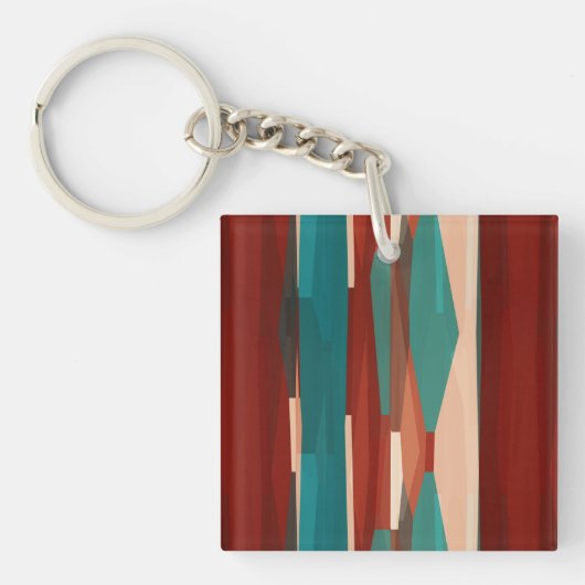 Porte-clés Bois et turquoise (Devant)