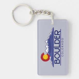 Porte-clés bois montagnes Boulder Colorado