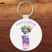 Porte-clés Boisson Cool de jus de bleuet frais - Cocktail d'é (Recto)