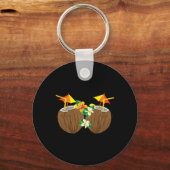 Porte-clés Boissons de noix de coco cool Breast Funny Palm Tr (Recto)