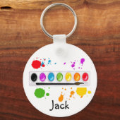 Porte-clés boîte de peinture avec éclaboussures (Recto)