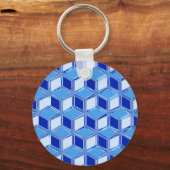 Porte-clés Boîtes 3D Chrome - bleu cobalt (Recto)
