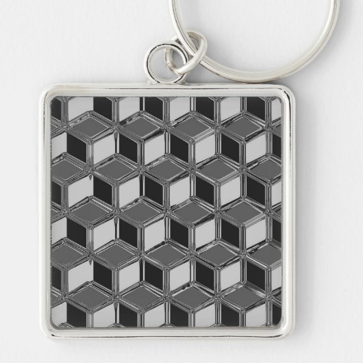 Porte-clés Boîtes 3D Chrome - gris hématite (Devant)