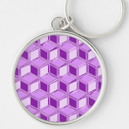 Porte-clés Boîtes 3D Chrome - violet pourpre (Devant)