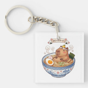 Porte-clés Bol de ramen au capybara mignon - Anime japonaise