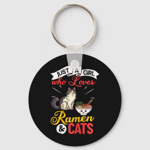 Porte-clés Bol de ramen de chat Soupe japonaise de nouilles a