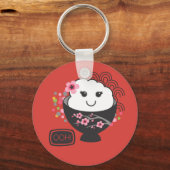 Porte-clés Bol de riz japonais Kawaii (Recto)