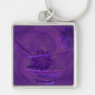 Porte-clés Bol de riz pourpre Art Abstrait
