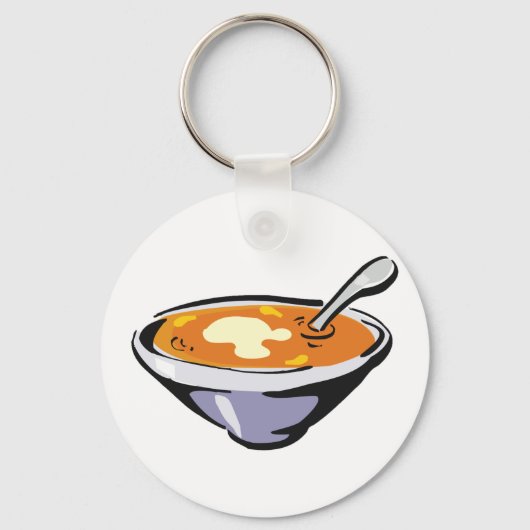 Porte-clés Bol de soupe de tomates avec cuillère (Recto)