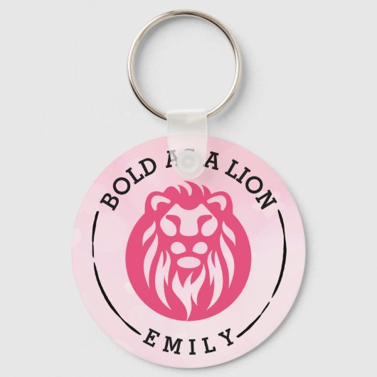 Porte-clés Bold As A Lion Keychain, Pink Lion (Recto)
