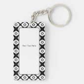 Porte-clés Bold Black and White Symmetrical Arabesque Pattern (Dos)