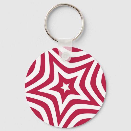 Porte-clés Bold & Bright Red & White Star dans un Motif vecto (Recto)