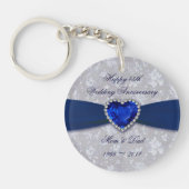 Porte-clés Bold Damask 45th Wedding Anniversary Key Chain (Devant)
