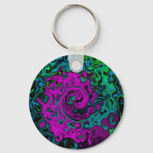 Porte-clés Bold Magenta Abstract Groovy Liquid Art Swirl