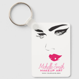 Porte-clés Bold Minimalist Pink Black Modern Makeup Artist QR