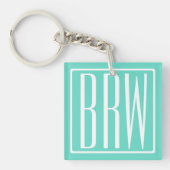 Porte-clés Bold Modern | White on aqua (Devant)