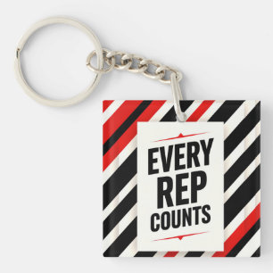 Porte-clés Bold Motivational Poster – “EVERY REP COUNTS”