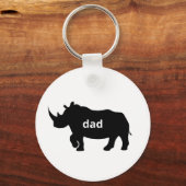 Porte-clés Bold Rhino Dad - Hommage en silhouette solide (Recto)