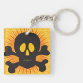 Porte-clés Bold Skull and Crossbones with Orange Burst (Dos)