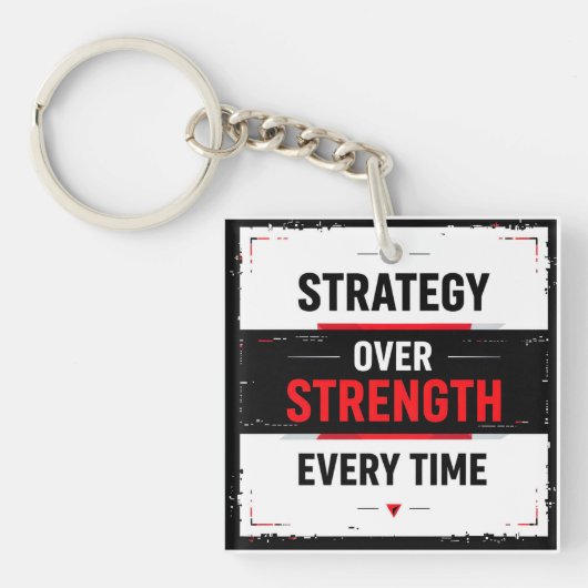 Porte-clés Bold "Strategy Over Strength Every Time" Graphic w (Devant)