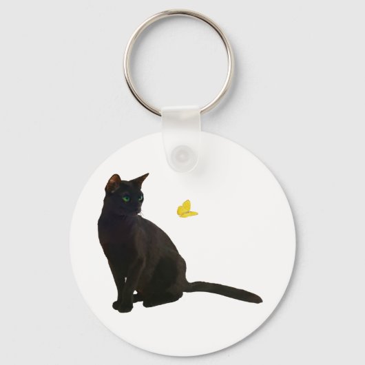Porte-clés Bombay Cat & Papillon (Recto)