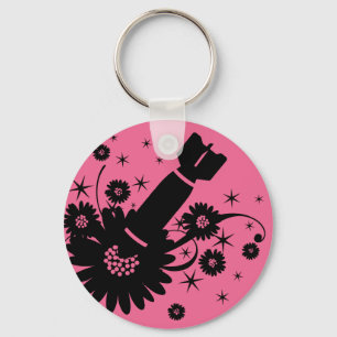 Porte-clés Bombe rose de fleur