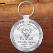 Porte-clés Bon Marché, 25e anniversaire Mariage Favors, (Recto)