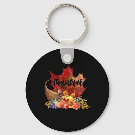 Porte-clés Bon thanksgiving Automne Automne Maple Feuilles Th (Recto)
