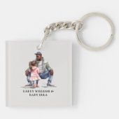 Porte-clés Bond père noir et fille (Dos)