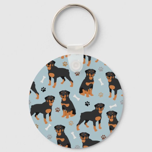 Porte-clés Bones et pattes de chien Rottweiler (Recto)