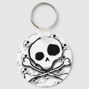 Porte-clés Bones N crâne avec fond