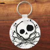 Porte-clés Bones N crâne avec fond (Recto)