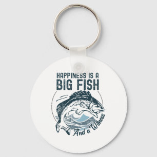 Porte-clés Bonheur de pêche drôle est un gros poisson et un t