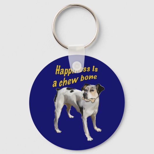 Porte-clés bonheur de rat terrier (Recto)