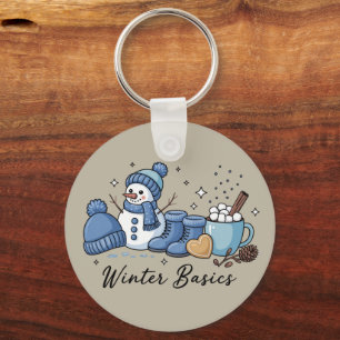 Porte-clés Bonhomme de neige de base hivernale Météo de Noël
