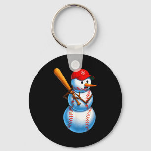 Porte-clés Bonhomme de neige de baseball Joyeux Noël Xmas Pyj