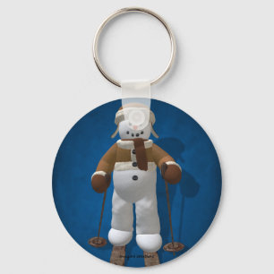 Porte-clés Bonhomme de neige de cru de ski