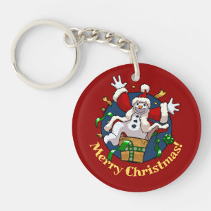 Porte-clés Bonhomme de neige drôle Joyeux Noël Surprise Dessi
