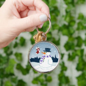 Porte-clés Bonhomme de neige et Noël de bas (Main)