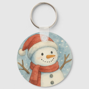 Porte-clés Bonhomme de neige festif dans un monde de merveill