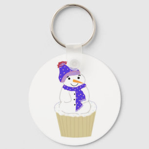 Porte-clés Bonhomme de neige gâteau joyeux
