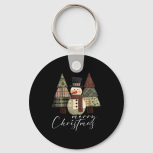 Porte-clés Bonhomme de neige patchwork, arbre de Noël patchwo