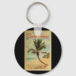 Porte-clés Bonita Springs Palm Tree Vintage Travel