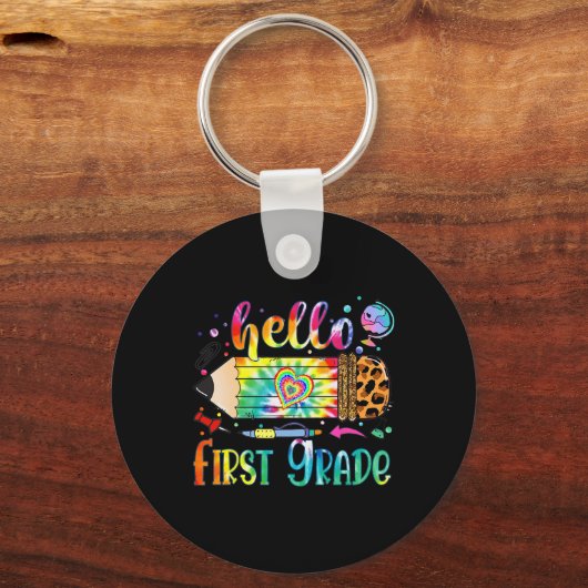 Porte-clés Bonjour 1ère année Leopard Pencil Tie Dye Fun Reto (Verso)