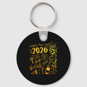 Porte-clés Bonjour 2026 Boule de Disco Coquette Nouvel An