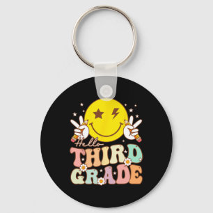 Porte-clés Bonjour 3e année Hippie Sourire Visage 3e année Re