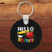 Porte-clés Bonjour 3e équipe d'enseignant de 3e classe (Verso)