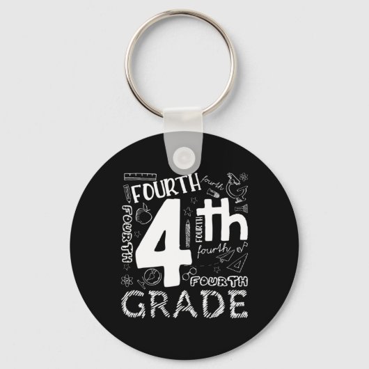 Porte-clés Bonjour 4e année Enseignants garçons et équipe 4e (Recto)